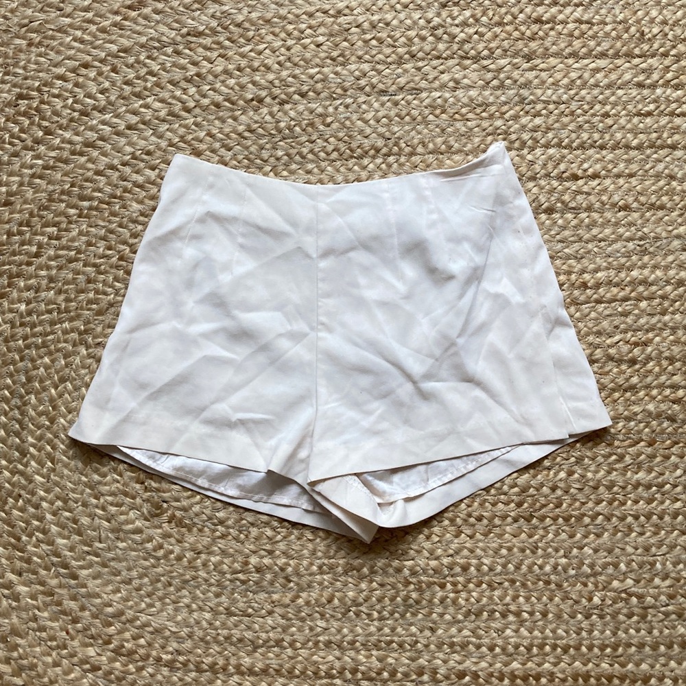 Ivory Cream silky shorts